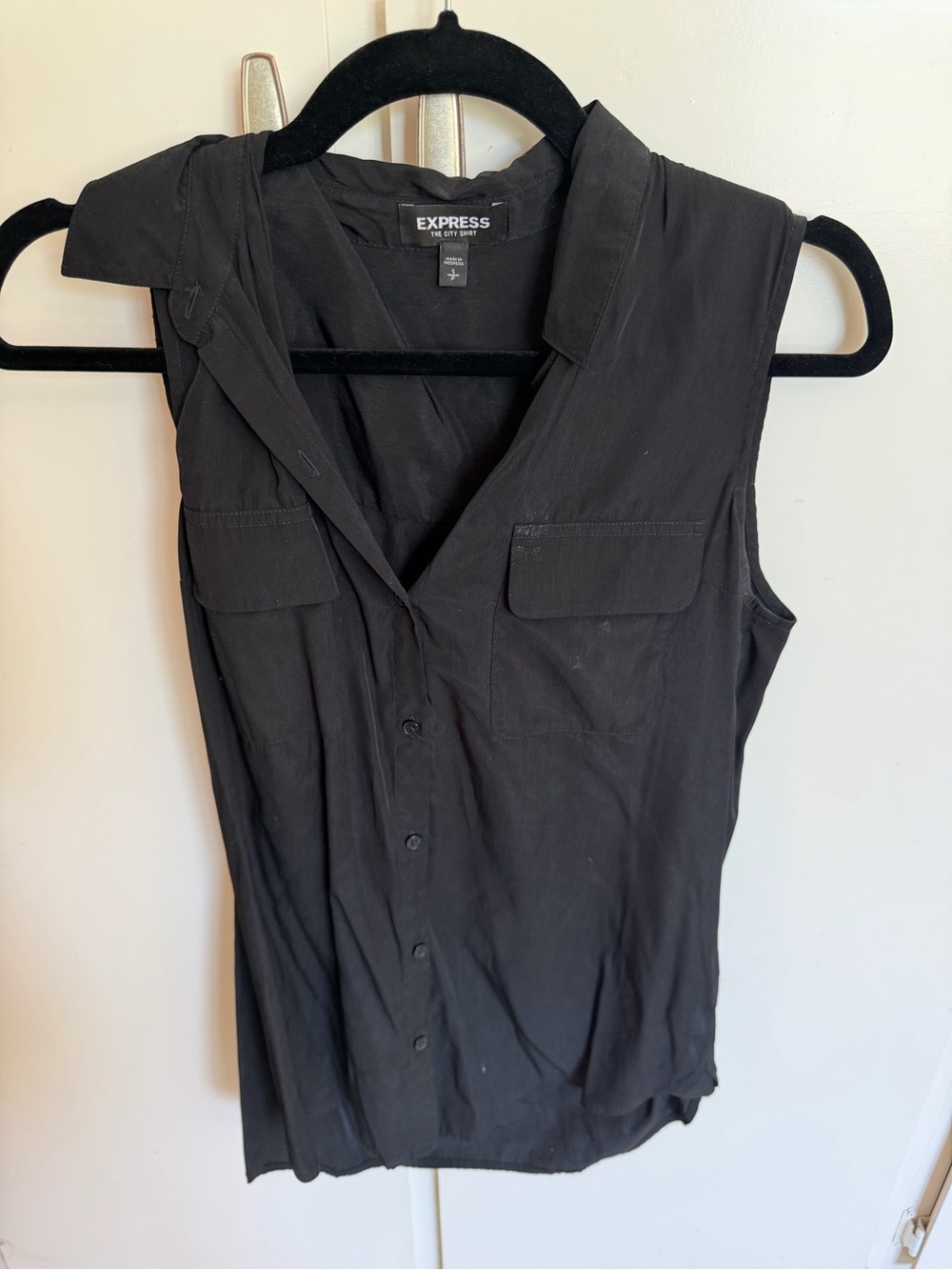 Express Black Sleeveless Utility Blouse